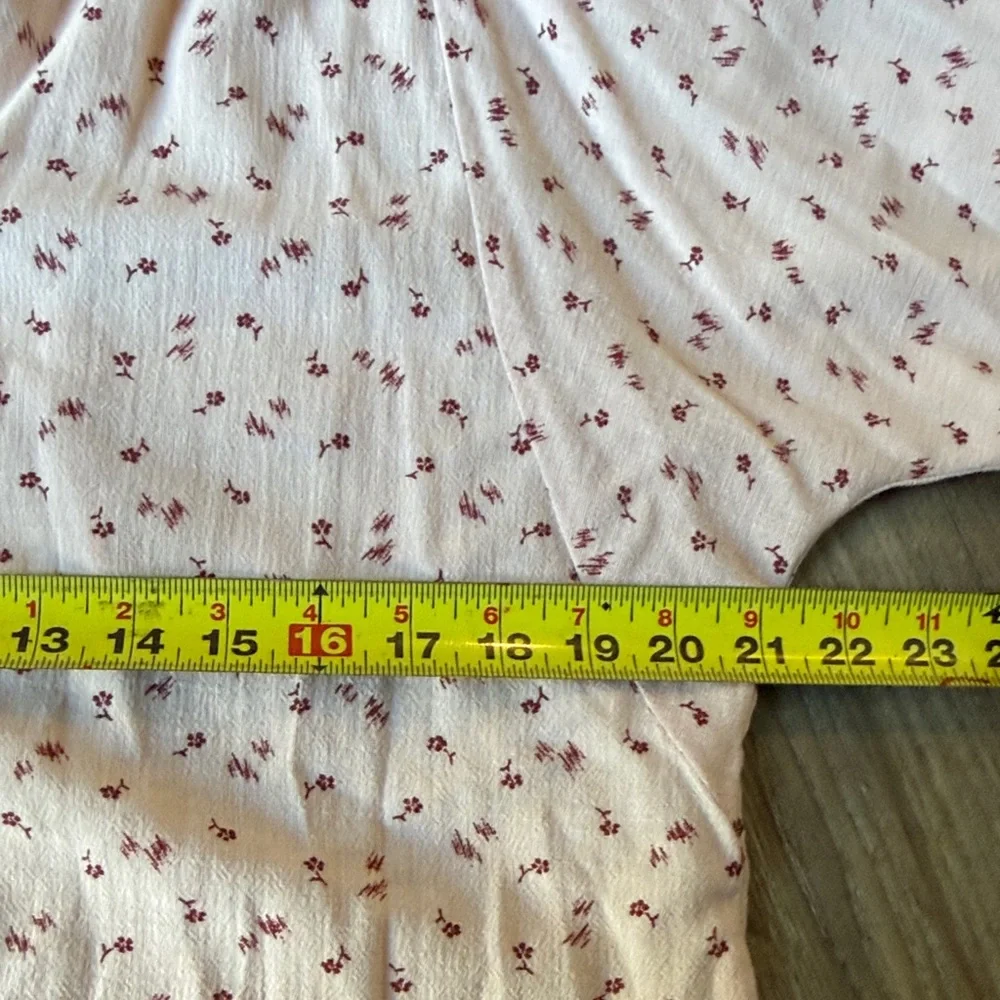 Madewell Pink Puff Sleeves Peasant Floral Top Size: S